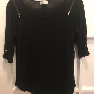 2k4... women  3/4 sleeves with the zipper t-shirt